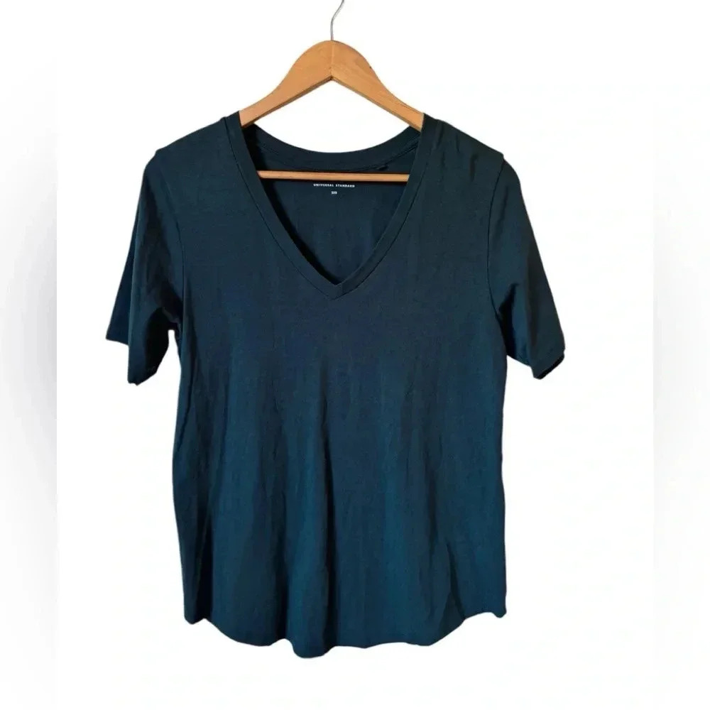 Universal Standard V Rex Deep Sea Tee Size 2XS Size 6-8 Short Sleeve - Picture 6 of 9